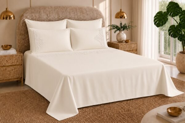 Drap Brodé Neige sur Neige(6 pièces)