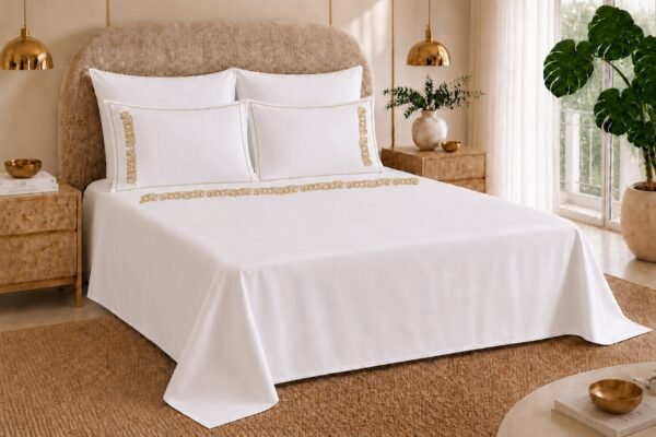 Drap Brodé Arabesque Or(6 pièces)