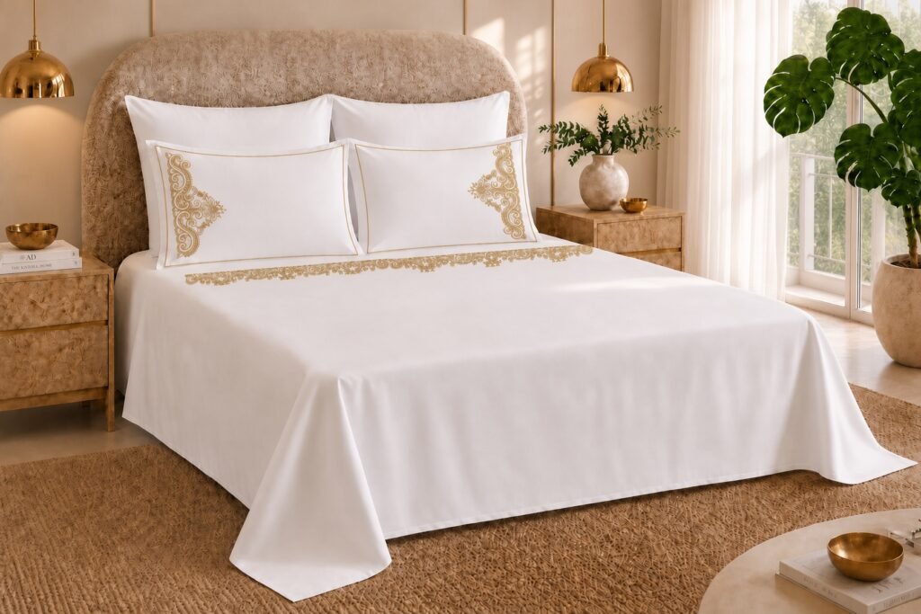 Drap Brodé Couronne Dorée(6 pièces)