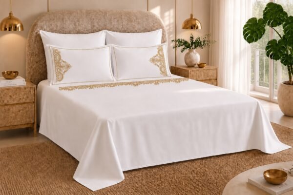 Drap Brodé Couronne Dorée(6 pièces)