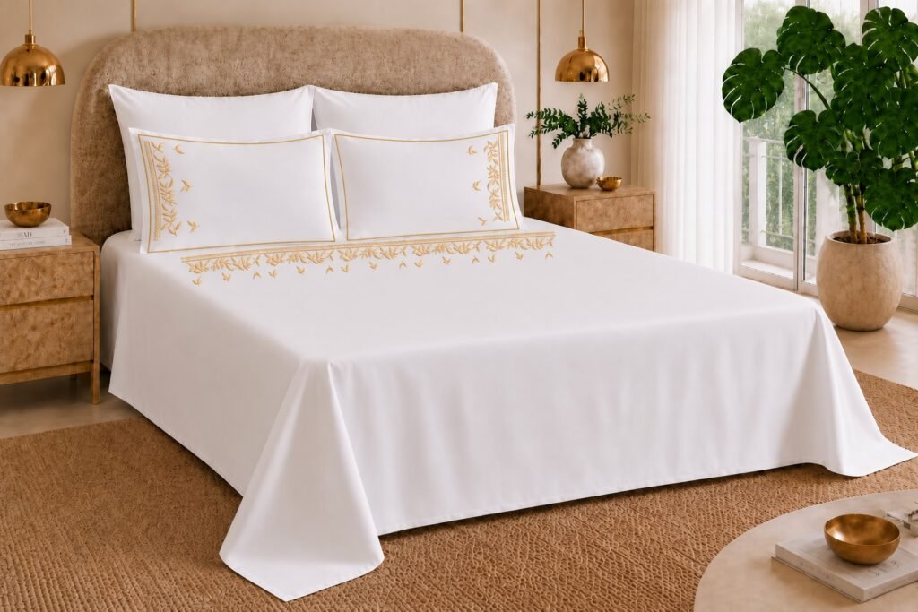 Drap Brodé Rameaux de Soleil(6 pièces)