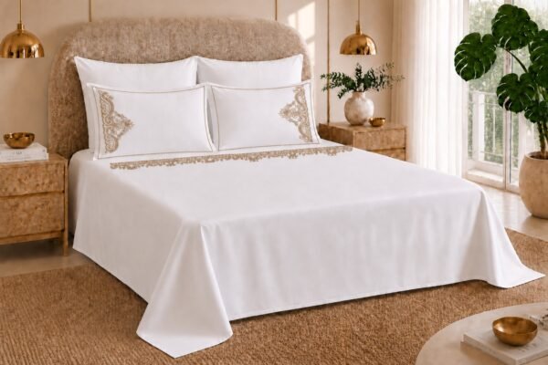 Drap Brodé Murmure de Sable(6 pièces)