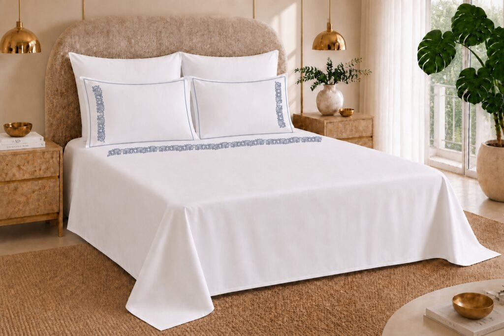 Drap Brodé Azur(6 pièces)